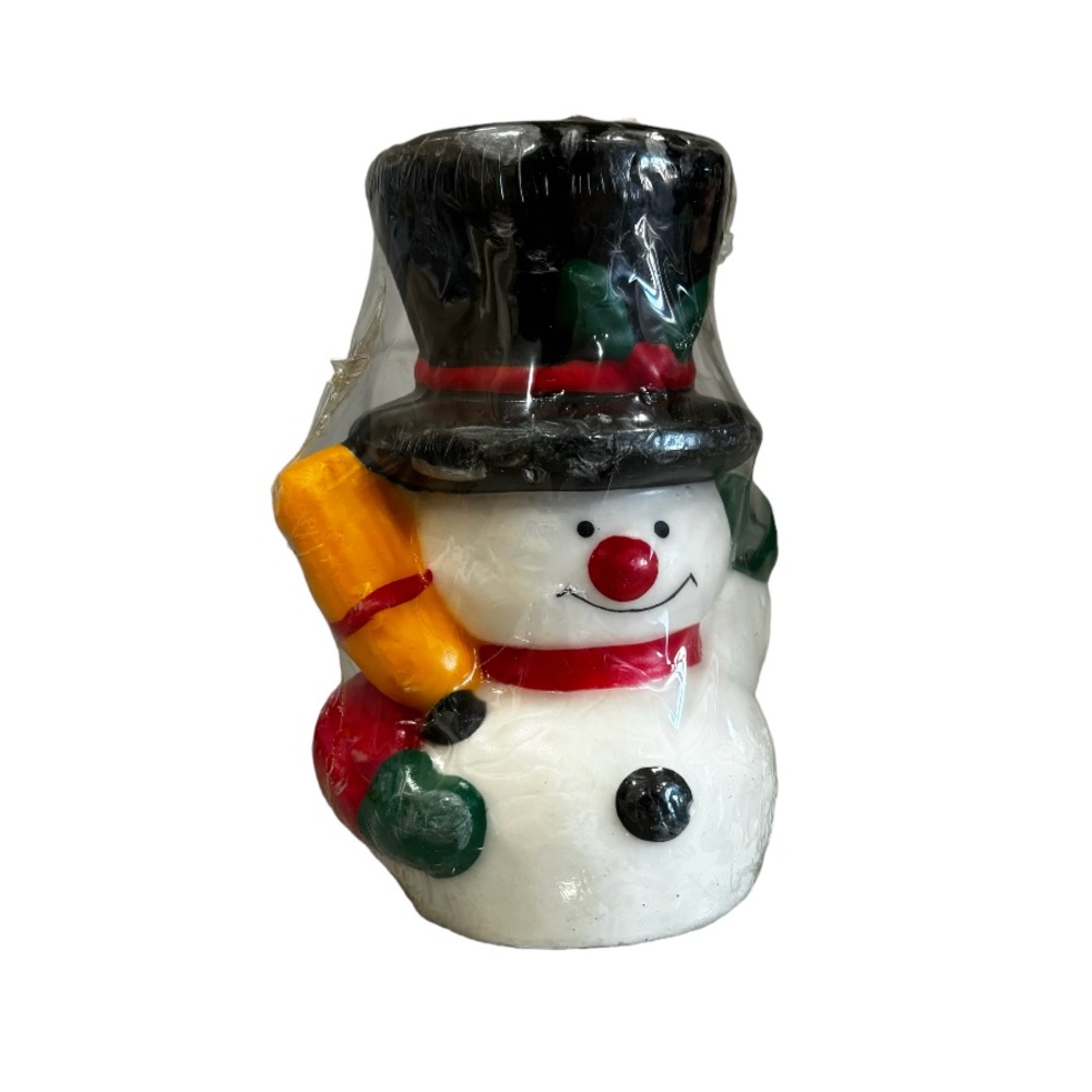 Vintage 90s New Old Stock Candle Sealed Snowman Christmas Winter